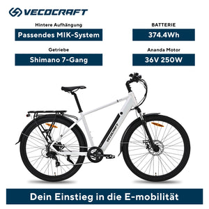 Vecocraft E-Trekking Bike Thaumas 28'',Weiß