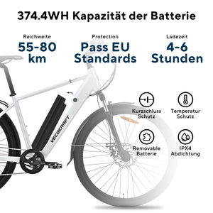 Vecocraft E-Trekking Bike Thaumas 28'',Weiß