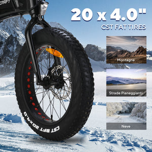 Vecocraft E-Klapprad Hummer,20'' fat E bike,schwarz