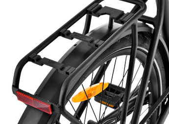 City E-Bike Schwarz Vecocraft LUNA 1.0 mit nahtlosem Rahmen und versteckten Kabeln