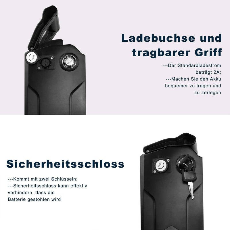 Batterie/Akku für VECOCRAFT EBIKENEMESIS 36V 7.8Ah (280.8WH)/ 36V 10.4Ah (374.4WH)/ 36V 13Ah(468WH)