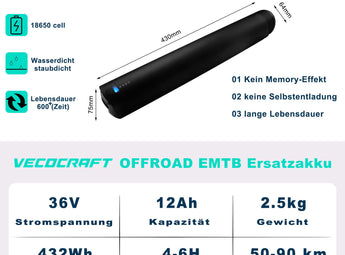 BatteriefurVECOCRAFTEBIKEOFFROAD36V12Ah_432WH_-Parameter